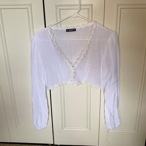 Shein white size small shirt/coverup